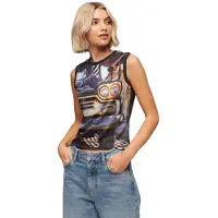 Superdry Sub Print Sleeveless T-shirt Marron XS Femme