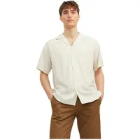Jack & Jones Blujude Camp Collar Short Sleeve Shirt Beige XL Homme