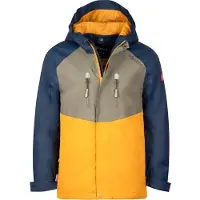 TROLLKIDS Veste outdoor 'Bryggen' bleu marine / jaune foncé / vert clair