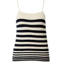 Vero Moda Tops en tricot 'NEWLEXSUN' beige / bleu marine