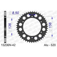Afam 15206n Rear Sprocket Argenté 51t