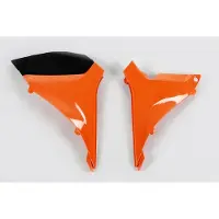 Ufo Cache-filtre à air PLAST en 2 parties - Cache pour boîtier de filtre à air pour KTM SX SX-F Racing 125 - 450 cm³, années 2011 - 2012, couleur : orange OEM