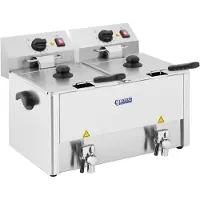 Royal Catering Friteuse électrique double Expondo - 2 x 13 l - 6500 W - Thermostat EGO - Robinet de vidange -