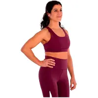 ROX Silky Mesh Medium Support Sports Top Rose L Femme