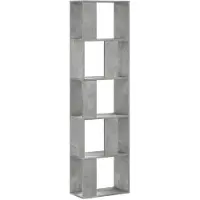 vidaXL Bibliothèque 5 niveaux gris béton bois d'ingénierie