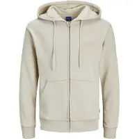 Jack & Jones Faded Plus Size Full Zip Sweatshirt Beige 3XL Homme