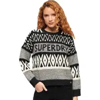 Superdry Branded Pattern Sweater Gris S Femme