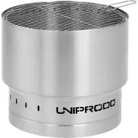 Uniprodo Expondo Brasero - en acier inoxydable - avec grille - 55 x 55 x 48 cm