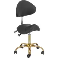 Physa Expondo Chaise à selle - 51 - 65 cm - 150 kg - Noir/Doré