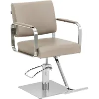 Physa Fauteuil de coiffure Expondo avec repose-pieds - 50 - 66 cm - 200 kg - beige/argenté