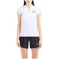 EA7 pour femme. 8NTF70_TJEMZ Polo Sport Ventus7 blanc (XXS), Multisport, Polyamide, Manche courte