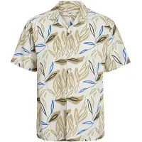 Jack & Jones Summer Leaf Short Sleeve Shirt Beige L Homme