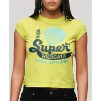 Superdry Varsity Burnout Cap Short Sleeve T-shirt Jaune 2XS Femme