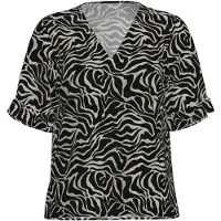 Object Chemisier 'Seline' beige clair / noir