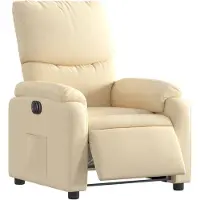 vidaXL Fauteuil relax électrique Crème Tissu