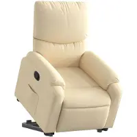 vidaXL Fauteuil inclinable Crème Tissu