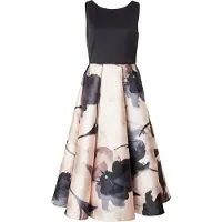 Swing Robe de cocktail marine / aubergine / rose pastel / noir