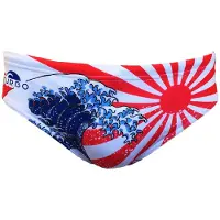 Turbo Japan Kanji Swimming Brief Rouge,Bleu 2XL Homme