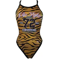Turbo Tiger College Swimsuit Marron S Femme