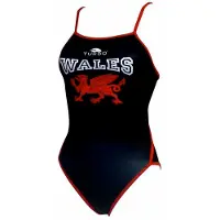 Turbo Wales Dragon Thin Strap Swimsuit Noir 5-6 Years Fille