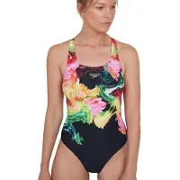 Speedo Colourblend Placement Digital Powerback Swimsuit Multicolore UK 28 Femme