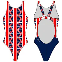 Turbo Usa Vintage Swimsuit Rouge,Blanc,Bleu S Femme