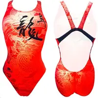 Turbo Chinese Dragon Swimsuit Orange 3XL Femme