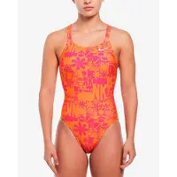 Nike Fatsback Hydrastrong Multi Print Swimsuit Orange US 32 Femme
