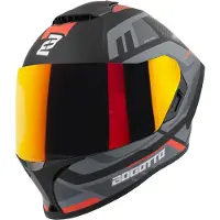 Bogotto Phantom Codex Noir Gris Rouge Fiberglass Casque Intégral Taille L