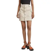G-Star Workwear Slim Fit High Waist Short Denim Skirt Beige 30 Femme