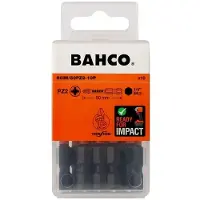 Bahco Embouts 1/4 de tour pour vis Pozidriv 50 mm - PZ2 - 10 pcs/blister