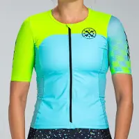 Zoot Ltd Aero Short Sleeve Tri Jersey Bleu L Femme