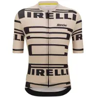 Santini Pirelli Short Sleeve Jersey Beige 4XL