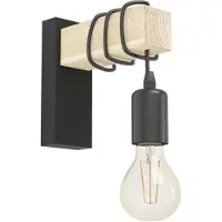 Eglo Applique 1x E27 max 40W, industriel métal noir Townshend