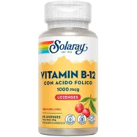 Solaray Vitamin B-12+folic Acid 1000mcgr 90 Units Blanc
