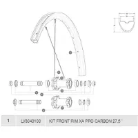 Mavic Xa Pro Carbon Front Rim Noir 29´´ 24H