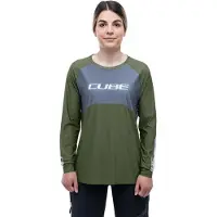 Cube Vertex Tm Long Sleeve Enduro Jersey Vert S Femme