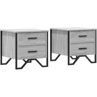 vidaXL Tables de chevet 2 pcs sonoma gris 40x41x40cm bois d'ingénierie