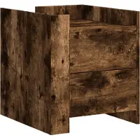vidaXL Table de chevet chêne fumé 45x50x50 cm bois d'ingénierie