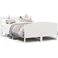 vidaXL Lit en pin massif sans matelas blanc 140x200 cm