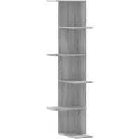 vidaXL Étagère d'angle murale sonoma gris bois d'ingénierie