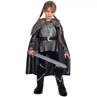 MOM Lady Viking With Tunic Layer Manguitos And Cover Boots Costume Marron 7-9 Years Enfants