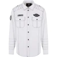 Brandit Chemise 'Luis' noir / blanc