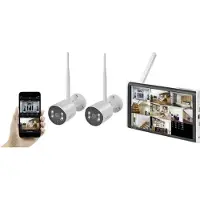 Sygonix SY-6330458 Kit caméra de surveillance sans fil 8 canaux avec 2 caméras 1920 x 1080 pixels 2.4 GHz