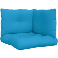 vidaXL Coussins de palette lot de 3 bleu tissu