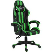 vidaXL Chaise de jeu noir et vert similicuir