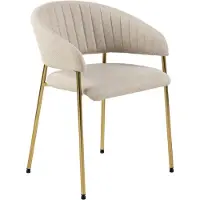 Ebuy24 Ann chaise de salle à manger avec accoudoirs beige.