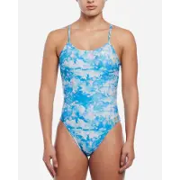 Nike Cutout Hydrastrong Multi Print Swimsuit Bleu US 26 Femme