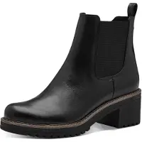 Marco Tozzi Chaussures de ville pour femmes , bottines, fermeture éclair, modèle noir, style décontracté