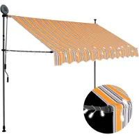 vidaXL Store rétractable manuel avec LED 250 cm jaune et bleu